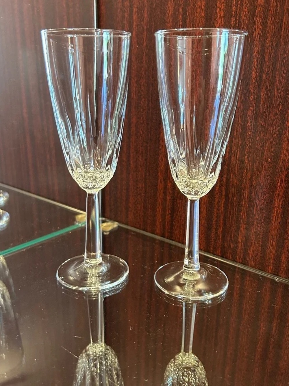 Clear Crystal Champagne Flutes - Pair